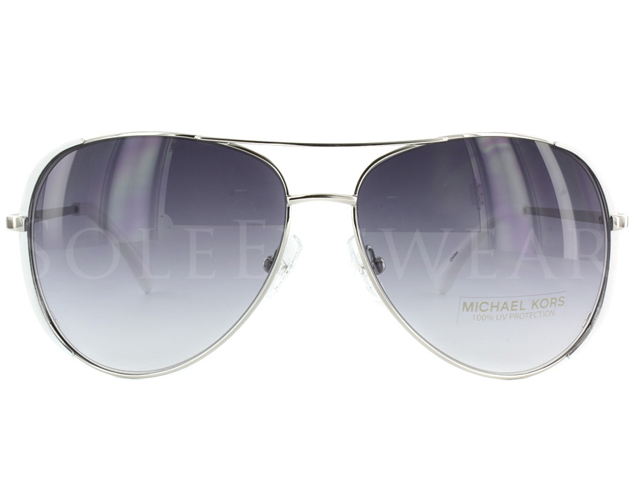 NEW Michael Kors M2045S 105 Silver White Aviator Sunglasses  