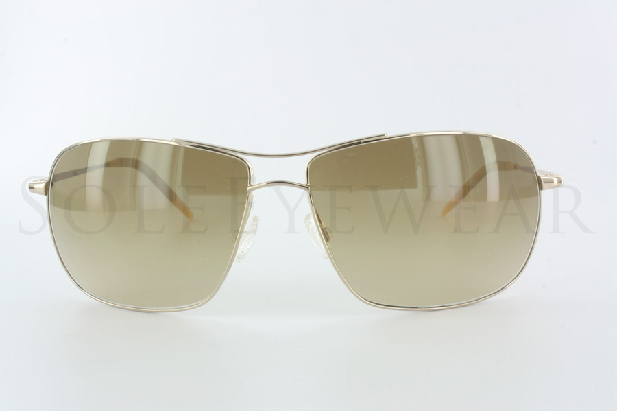 New Oliver Peoples Farrell 64 Gold Chrome Sunglasses  
